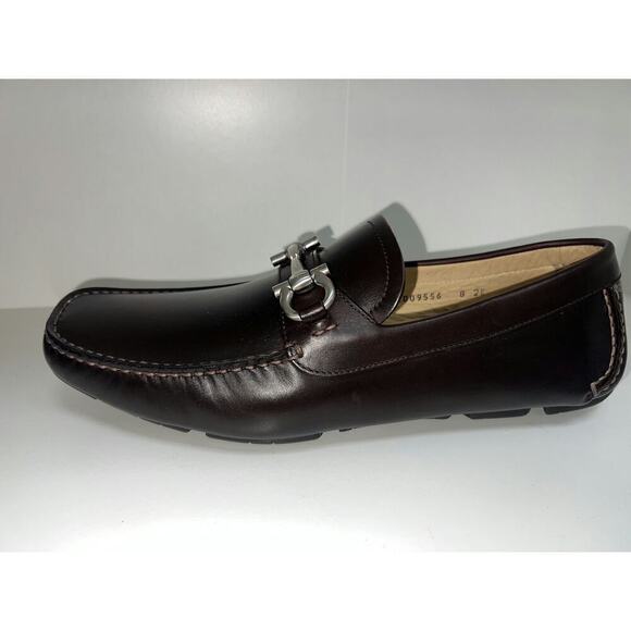 Salvatore Ferragamo Men's Dark Brown Leather Bit Loafers - Picture 3 of 5